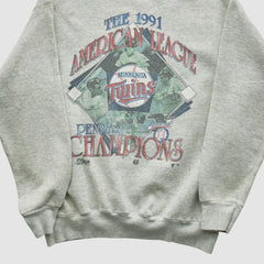Minnesota Twins Salem Sportswear 1991 Pullover Sweatshirt - Heather Gray - S by Fanatics Real Vintage Pullover