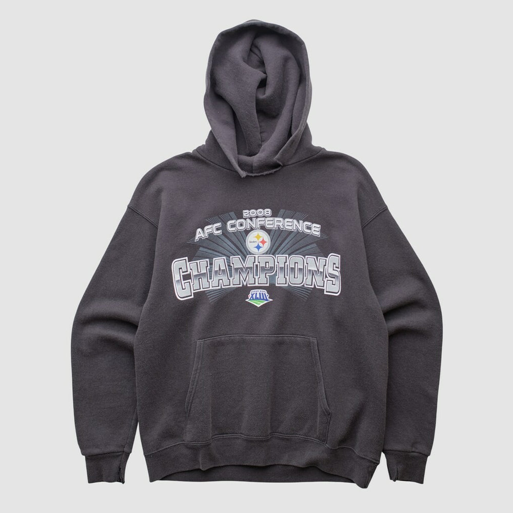 Pittsburgh Steelers NFL 2008 Hooded Pullover Sweatshirt Black Vintage