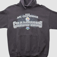 Pittsburgh Steelers NFL 2008 Hooded Pullover Sweatshirt Black Vintage