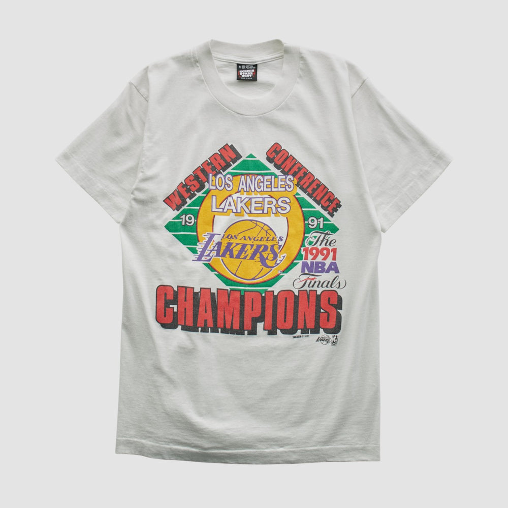 Los Angeles Lakers Screen Stars Best 1991 T-shirt White Vintage