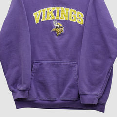 Minnesota Vikings NFL 2000s Hooded Pullover Sweatshirt Purple Vintage