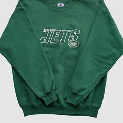 New York Jets Champion 2000s Pullover Sweatshirt Green Vintage