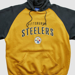 Pittsburgh Steelers Reebok 2000s Hooded Pullover Sweatshirt Yellow Vintage