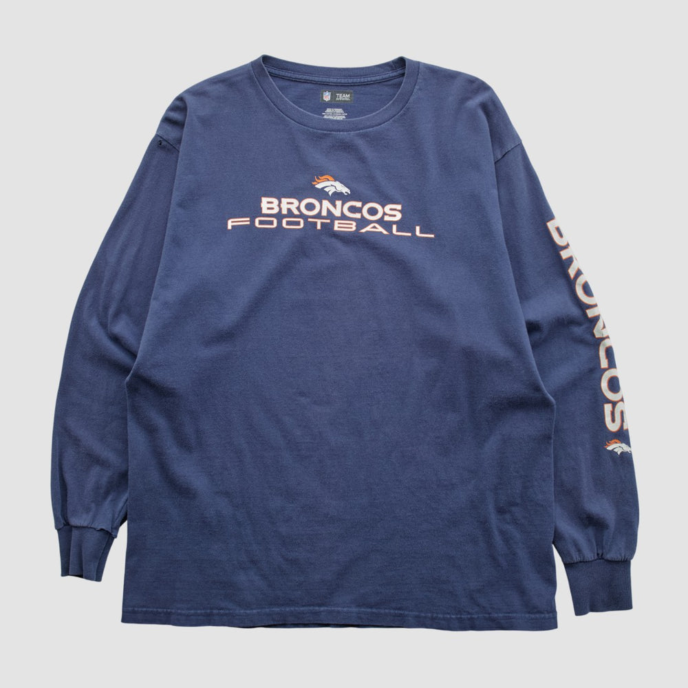 Denver Broncos NFL 2010s Long Sleeve T-shirt Navy Vintage