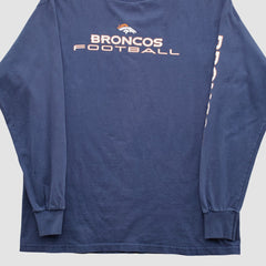 Denver Broncos NFL 2010s Long Sleeve T-shirt Navy Vintage