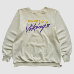 Minnesota Vikings Logo 7 80s Pullover Sweatshirt White Vintage