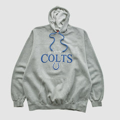Indianapolis Colts NFL 2000s Hooded Pullover Sweatshirt Heather Gray Vintage