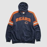 Chicago Bears NFL 2010s Hooded Full Zip Sweatshirt Navy Vintage