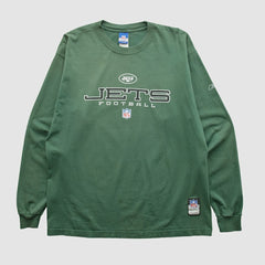 New York Jets Reebok 2000s Long Sleeve T-shirt Green Vintage