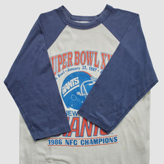 Super Bowl XXI Trench 1986 T-shirt White Vintage