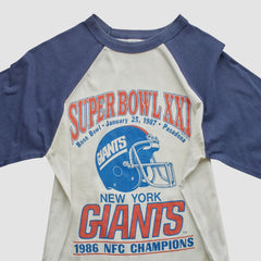 Super Bowl XXI Trench 1986 T-shirt White Vintage