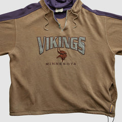 Minnesota Vikings Lee Sport 90s Hooded 1/4 Zip Sweatshirt Clay Vintage