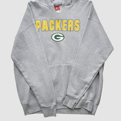 Green Bay Packers NFL 2000s Hooded Pullover Sweatshirt Heather Gray Vintage