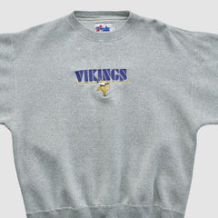 Minnesota Vikings Majestic 2000s Pullover Sweatshirt Heather Gray Vintage