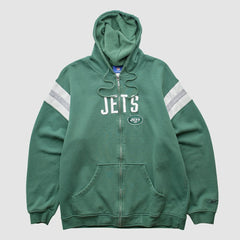 New York Jets Reebok 2000s Hooded Full Zip Sweatshirt Green Vintage