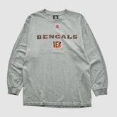 Cincinnati Bengals NFL 2010s Long Sleeve T-shirt Heather Gray Vintage