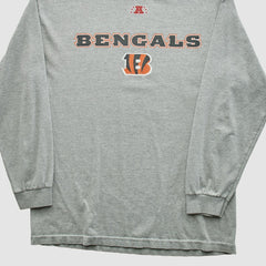 Cincinnati Bengals NFL 2010s Long Sleeve T-shirt Heather Gray Vintage