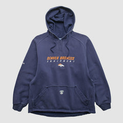 Denver Broncos Reebok 2000s Hooded Pullover Sweatshirt Navy Vintage