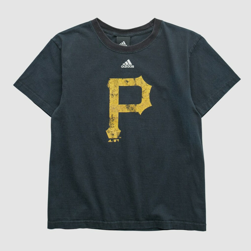 Pittsburgh Pirates Adidas 2010s T-shirt - Black - Yth L by Fanatics Real Vintage T-shirts