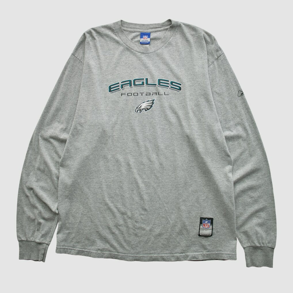 Philadelphia Eagles Reebok 2000s Long Sleeve T-shirt Heather Gray Vintage