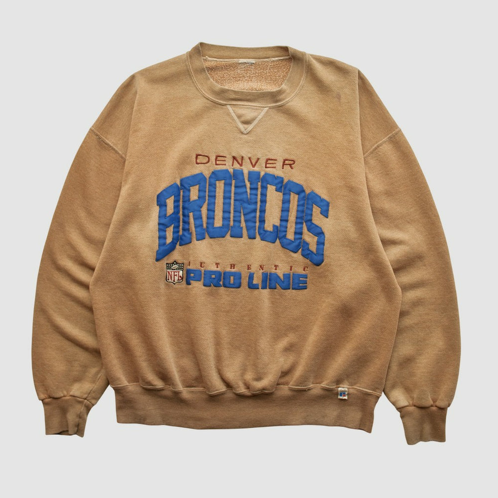 Denver Broncos 90s Pullover Sweatshirt Tan Vintage