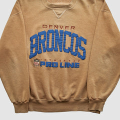Denver Broncos 90s Pullover Sweatshirt Tan Vintage