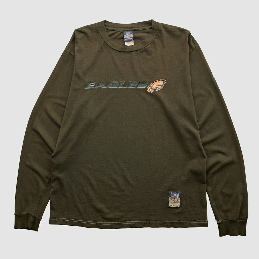 Philadelphia Eagles Reebok 2000s Long Sleeve T-shirt Brown Vintage