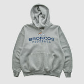 Denver Broncos NFL 2000s Hooded Pullover Sweatshirt Heather Gray Vintage