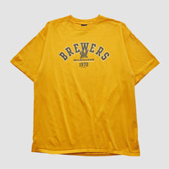 Milwaukee Brewers Gear For Sports 2000s T-shirt - Yellow - XL by Fanatics Real Vintage T-shirts