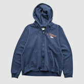 Denver Broncos NFL 2000s Hooded Full Zip Sweatshirt Navy Vintage