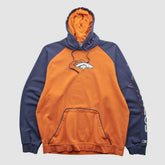 Denver Broncos Reebok 2000s Hooded Pullover Sweatshirt Orange Vintage