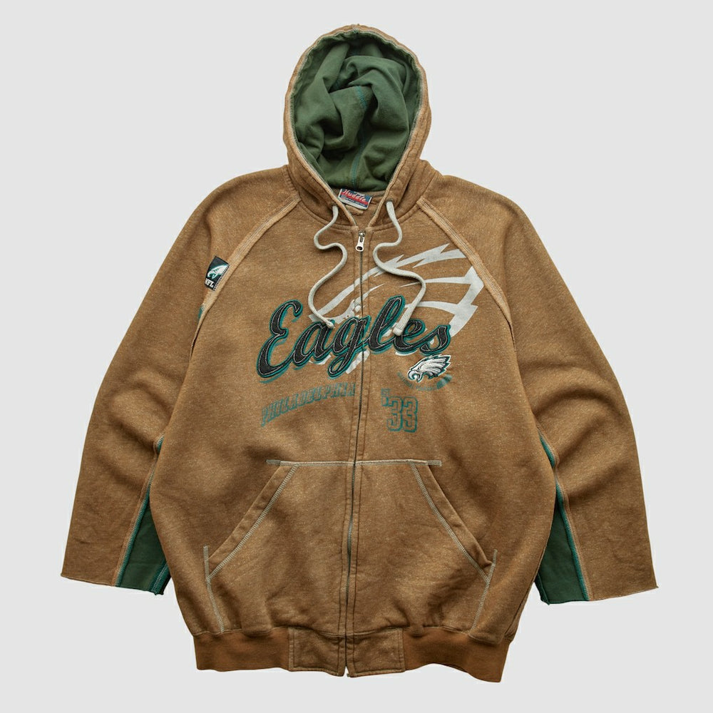 Philadelphia Eagles NFL 2010s Hooded Full Zip Sweatshirt Clay Vintage