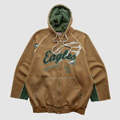 Philadelphia Eagles NFL 2010s Hooded Full Zip Sweatshirt Clay Vintage