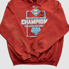 National League Champions 2009 Hooded Pullover Sweatshirt - Red - S by Fanatics Real Vintage Pullover