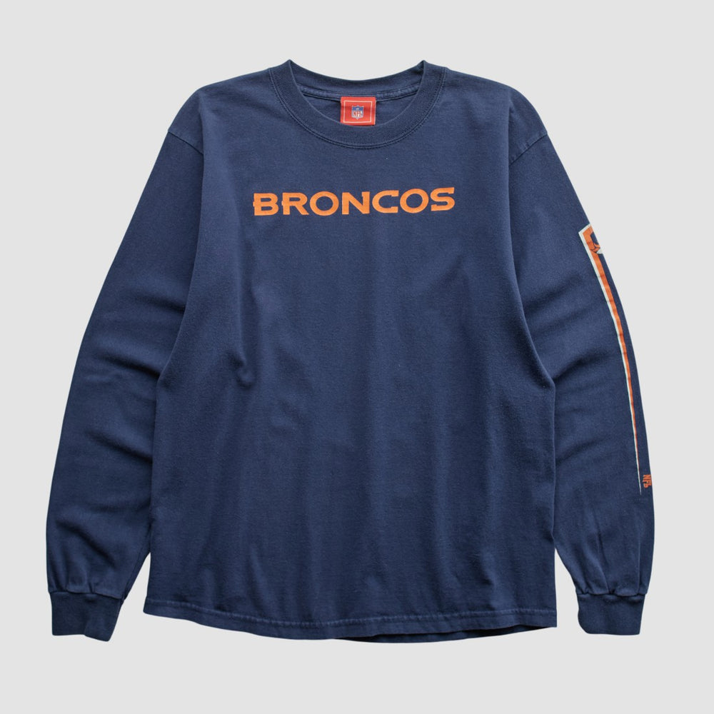 Denver Broncos NFL 2000s Long Sleeve T-shirt Navy Vintage