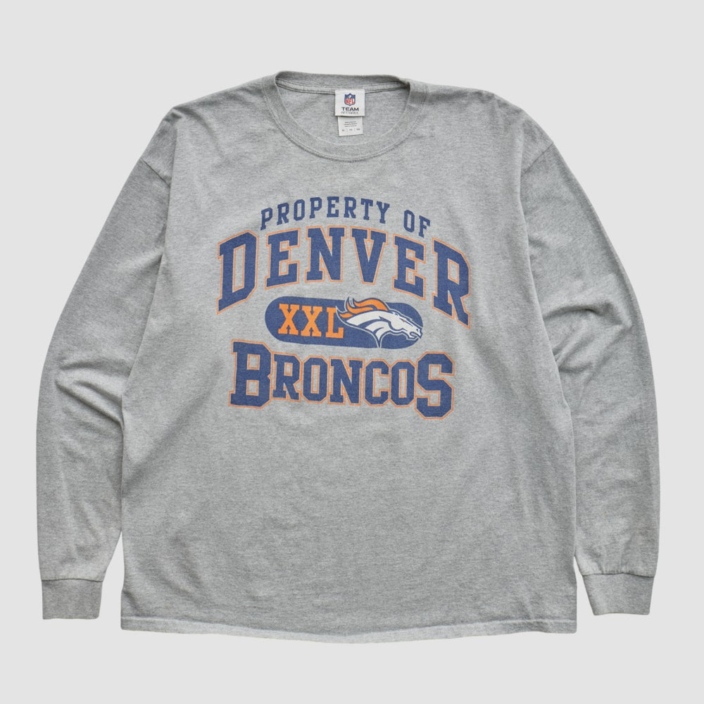 Denver Broncos NFL 2010s Long Sleeve T-shirt Heather Gray Vintage
