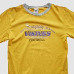 Minnesota Vikings NFL 2000s Long Sleeve T-shirt Yellow Yth L Real Vintage