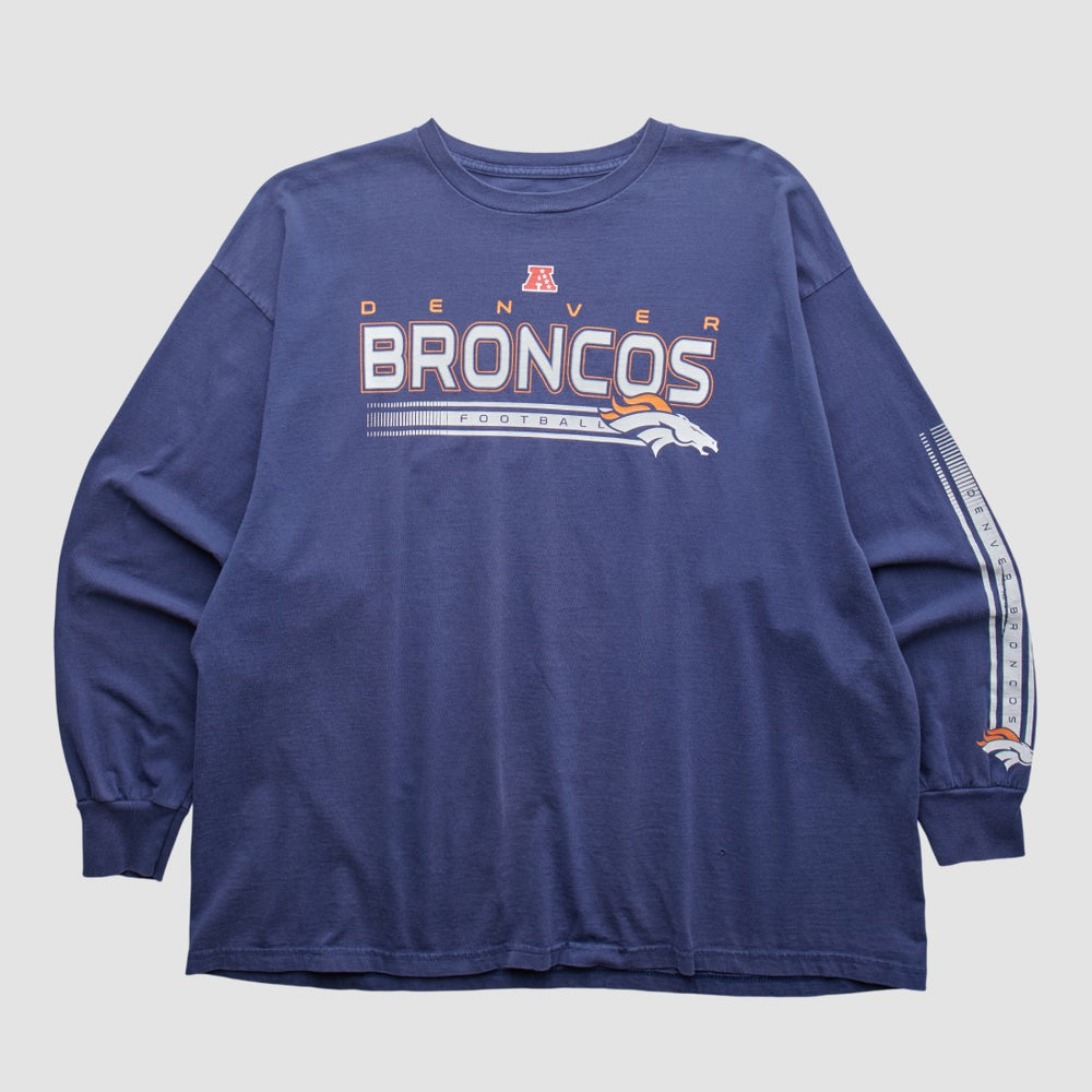 Denver Broncos NFL 2000s Long Sleeve T-shirt Navy Vintage