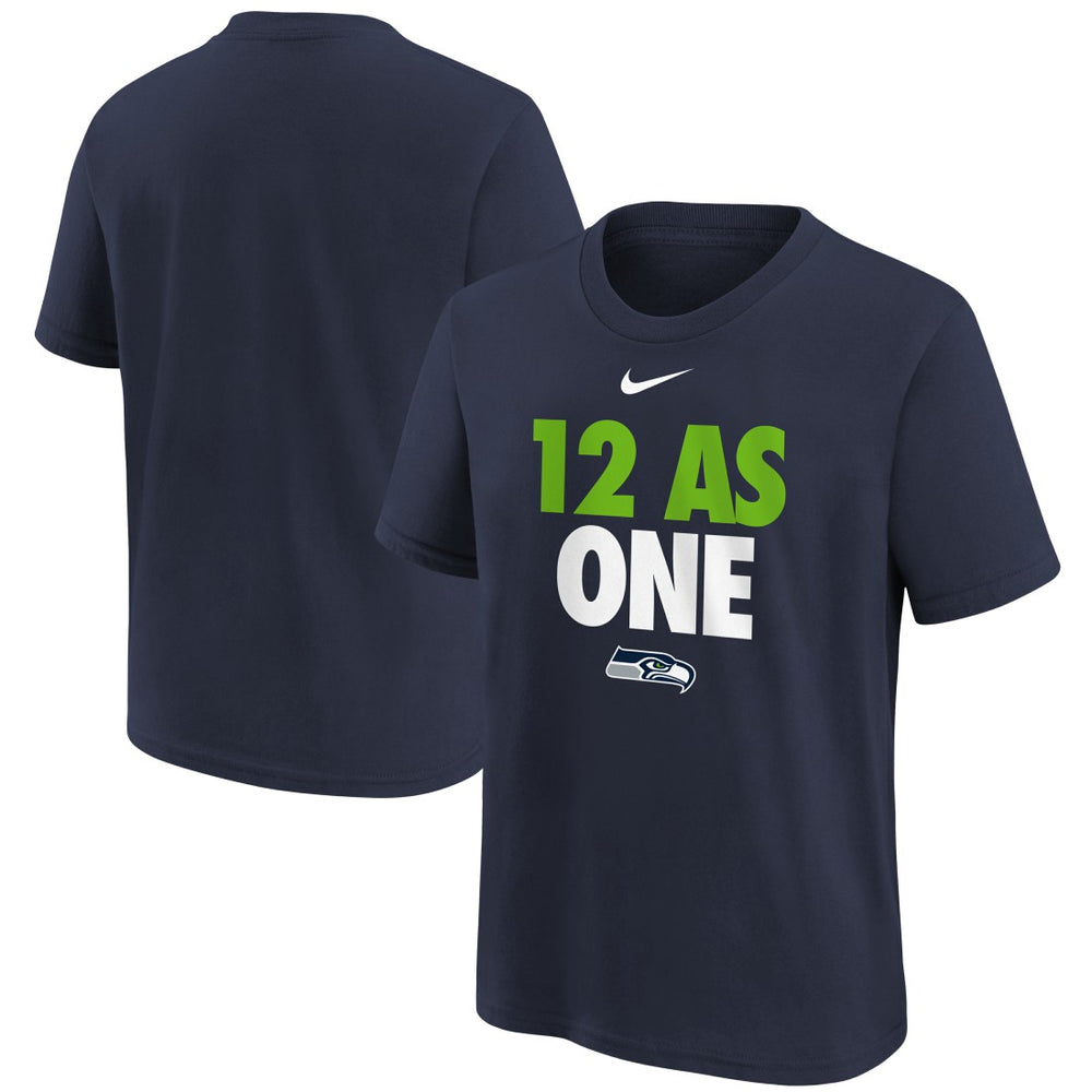 Seattle Seahawks Youth 12 As One T-Shirt College Navy