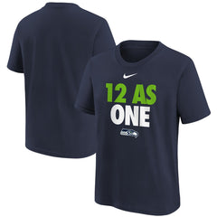 Seattle Seahawks Youth 12 As One T-Shirt College Navy