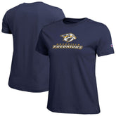 NHL Nashville Predators Champion Women's Wordmark Lockup T-Shirt - Navy