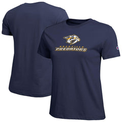NHL Nashville Predators Champion Women's Wordmark Lockup T-Shirt - Navy