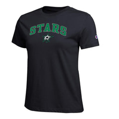 NHL Dallas Stars Champion Women's Arch Mascot Logo T-Shirt - Black