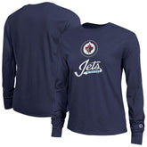 NHL Winnipeg Jets Champion Women's Wordmark Lockup Long Sleeve T-Shirt - Navy