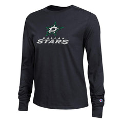 NHL Dallas Stars Champion Women's Wordmark Lockup Long Sleeve T-Shirt - Black