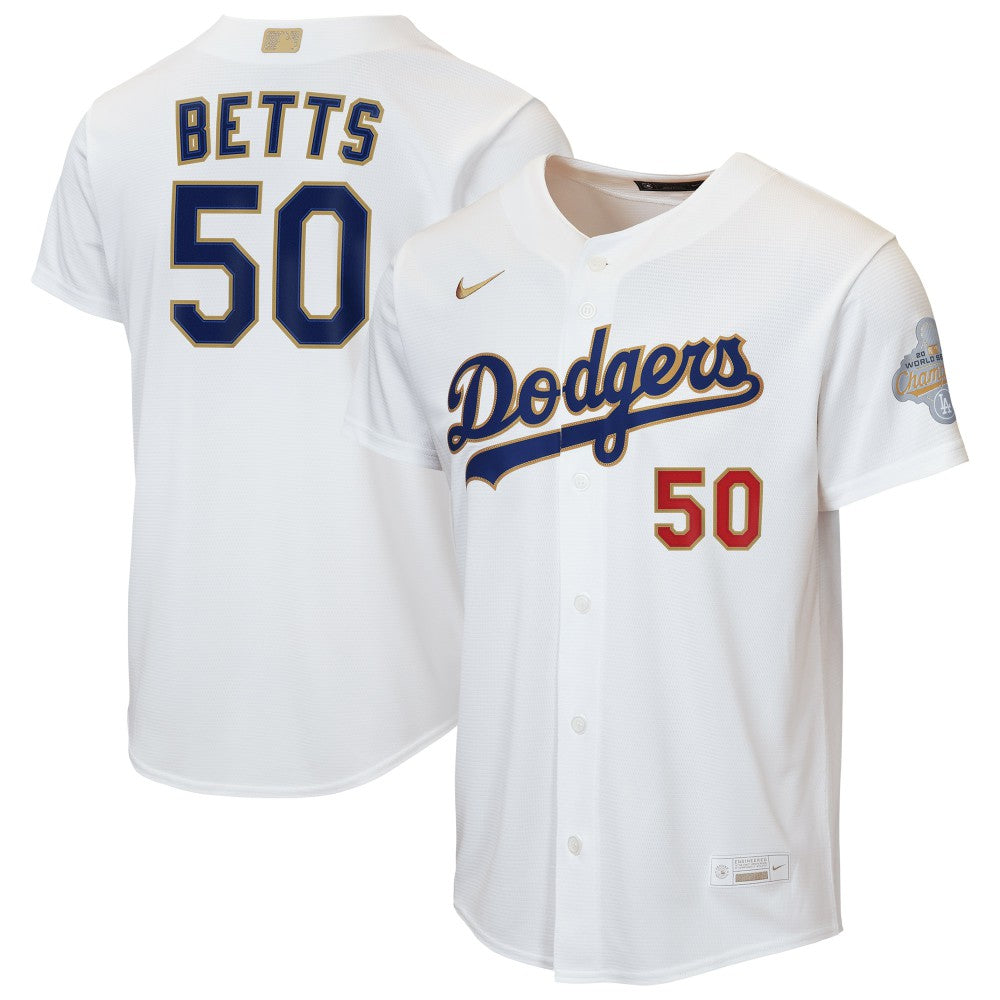 MLB Mookie Betts Los Angeles Dodgers Nike Youth 2026 Gold Collection Home Replica Jersey - White