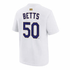 Mookie Betts Los Angeles Dodgers Nike Youth 2026 Gold Collection Name & Number T-Shirt - White T-shirts