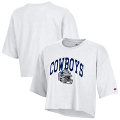 Dallas Cowboys Champion Women's Boyfriend Cropped T-Shirt White