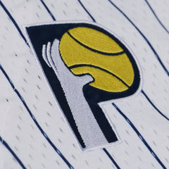 NBA Indiana Pacers Mitchell & Ness Head Coach Pinstripe Mesh Full-Button Baseball Jersey - White