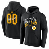 NHL,Custom Boston Bruins Hustle Personalized Name & Number Hoodie - Black